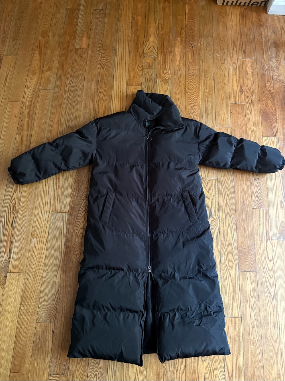 wild fable Black Quilted Jacket with Green Label